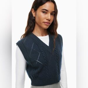 Aritzia Sunday Best Winston Sweater Vest Size XS In Creamy Peach Woll & Cotton